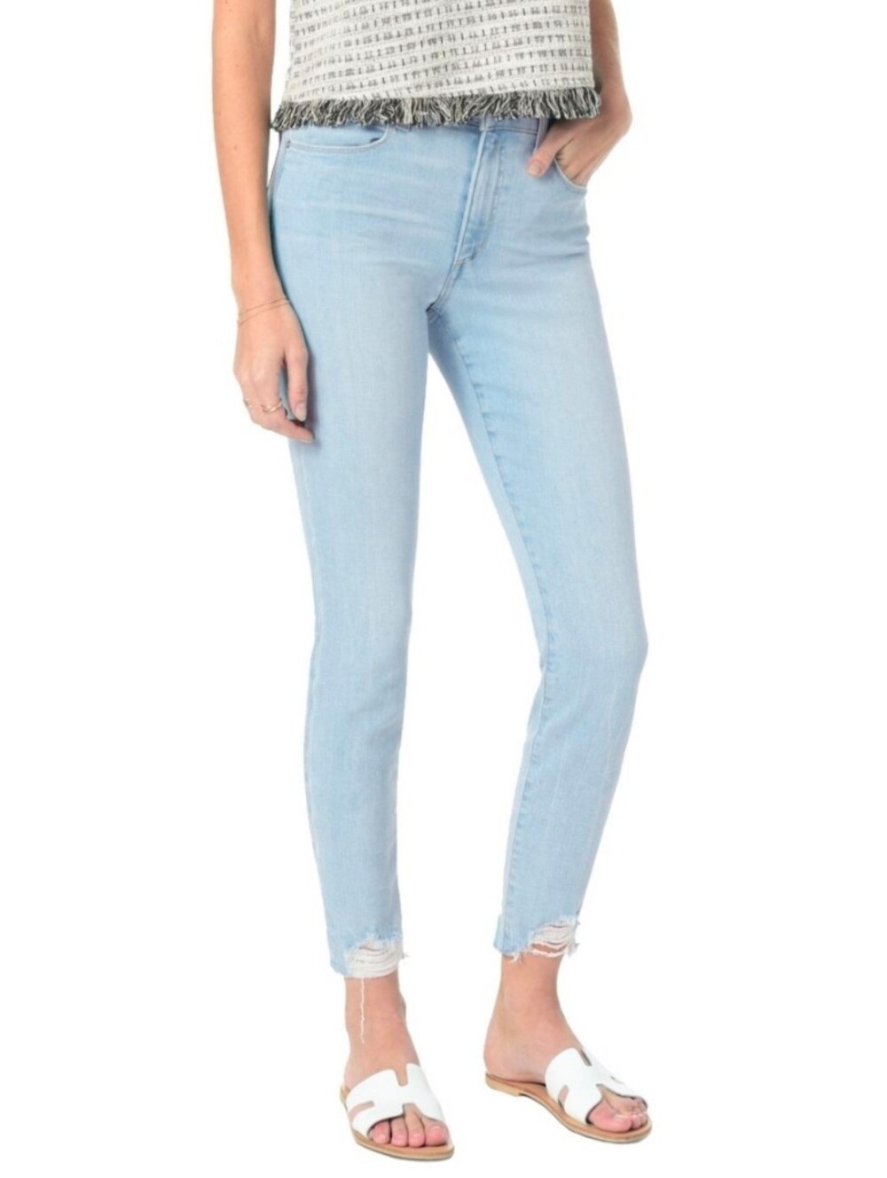 JOE'S JEANS | The Charlie High Waist Frayed Anke Jeansl